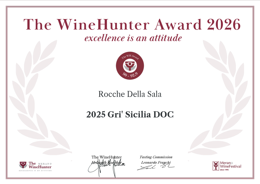 Medaglia Grì 2025 Sicilia DOC Rocche della Sala Merano Wine Festival
