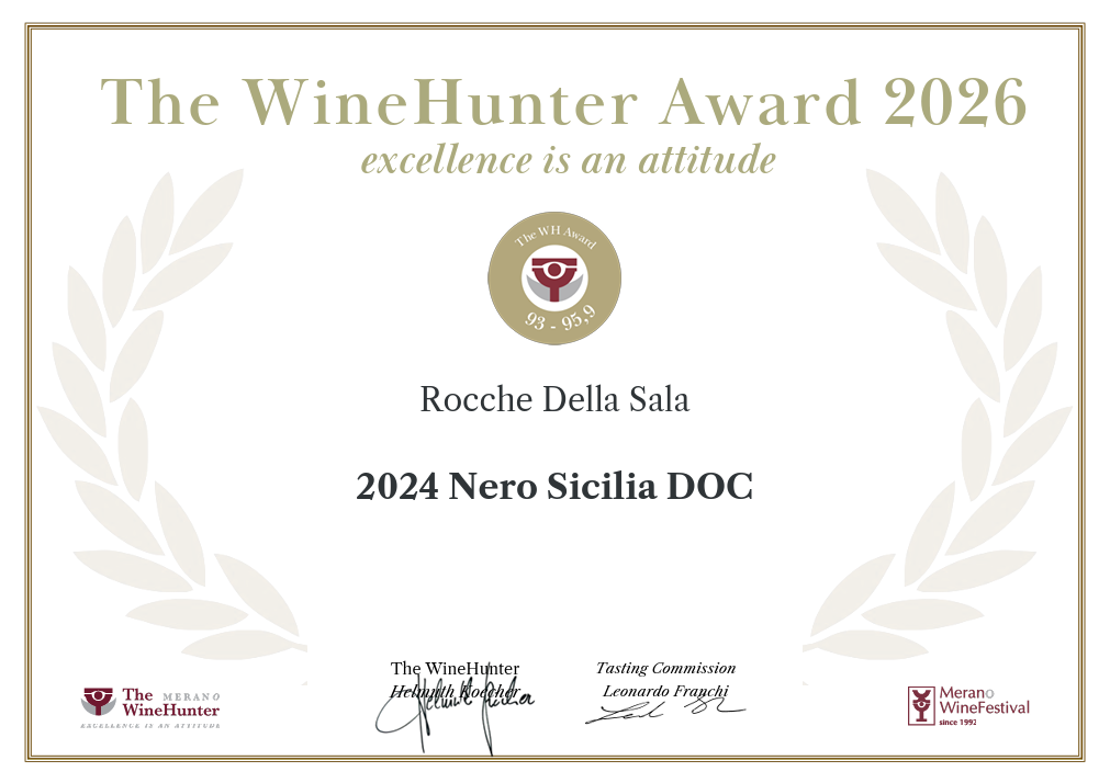 Medaglia Nero 2024 Sicilia DOC Rocche della Sala Merano Wine Festival The wine hunter award